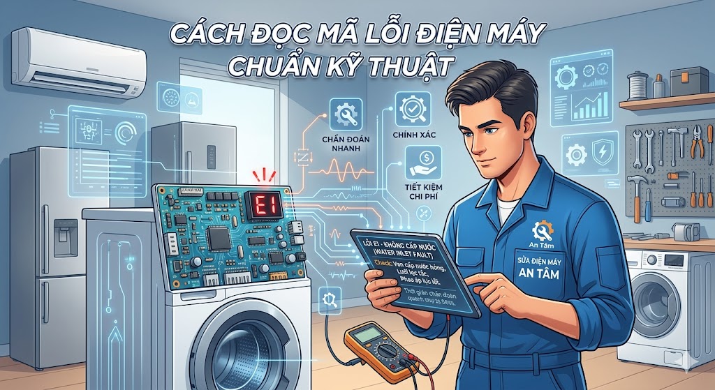 cách đọc mã lỗi điện máy